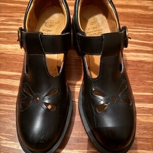Dr. Martens Black Leather Cut-Out Shoes